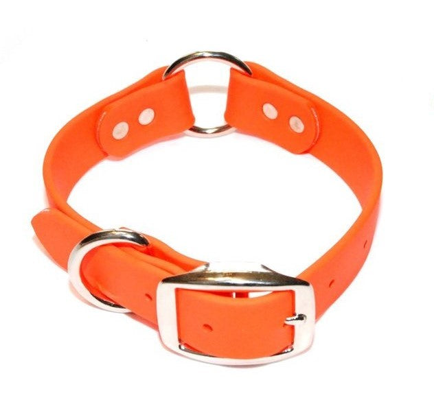 1 in. Orange Granite O-Ring Dog Collar -- Stainless Steel Hardware